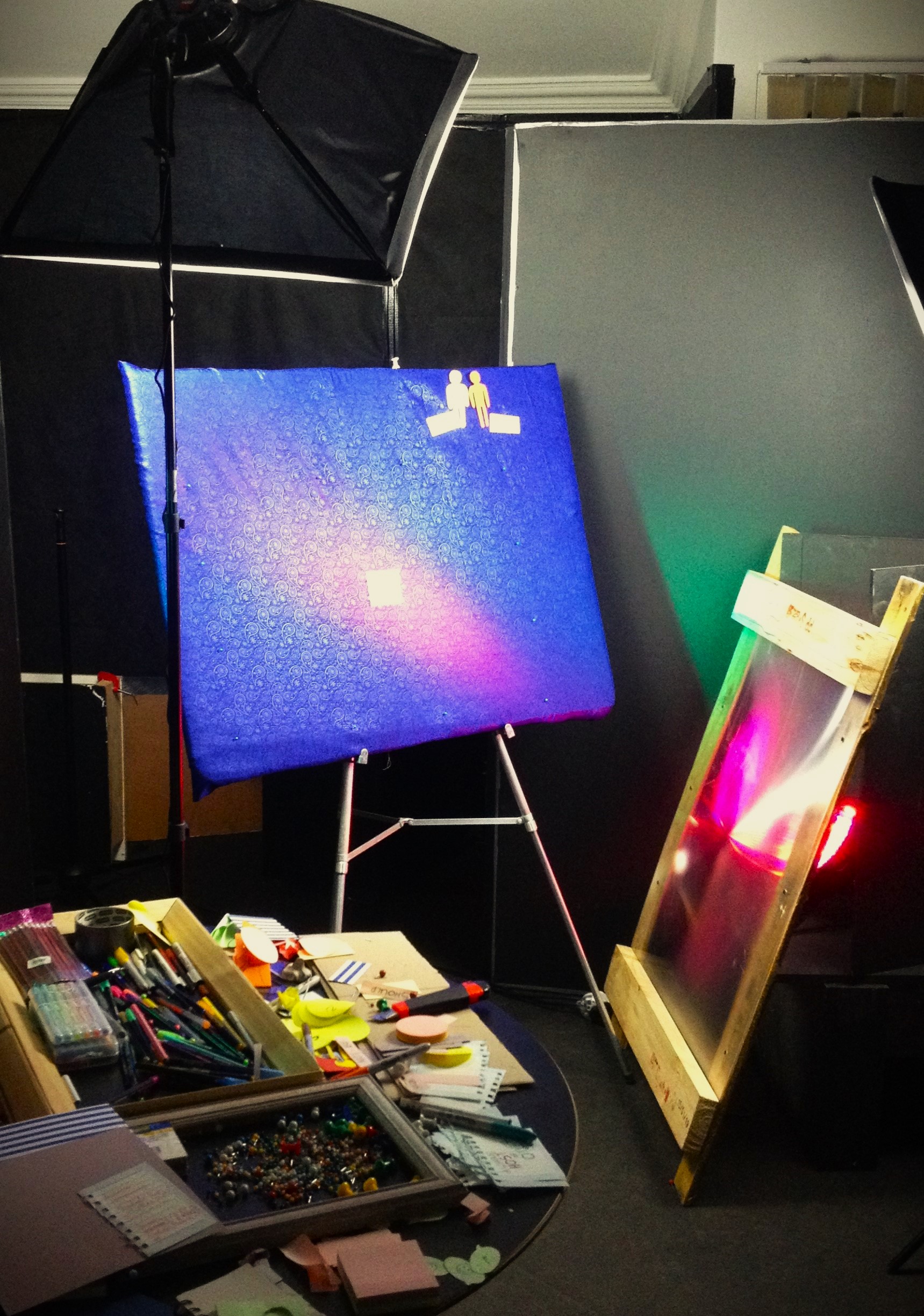 A stop motion animation set-up