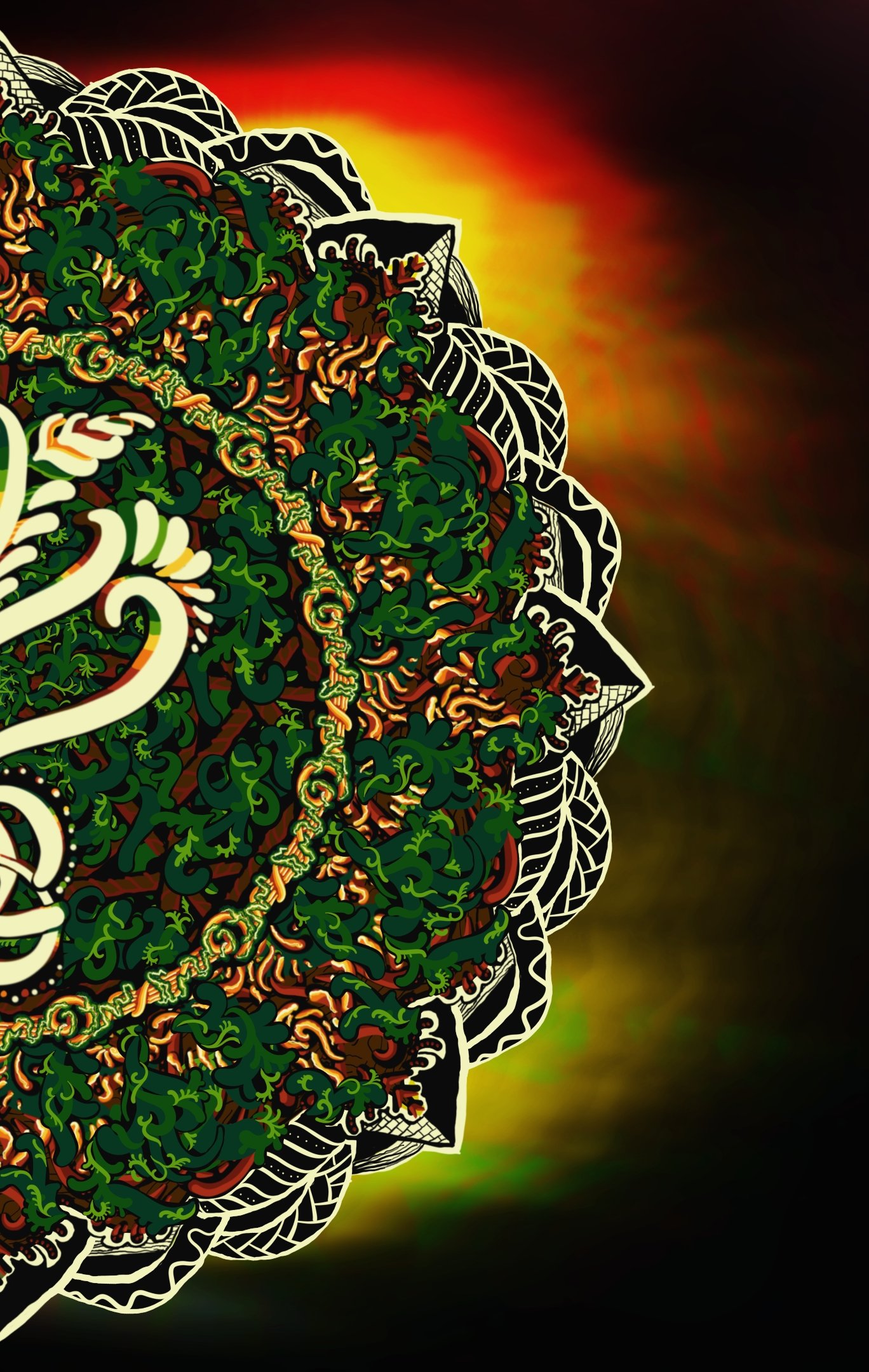 A trippy little abstract, vaguely floral wallpaper